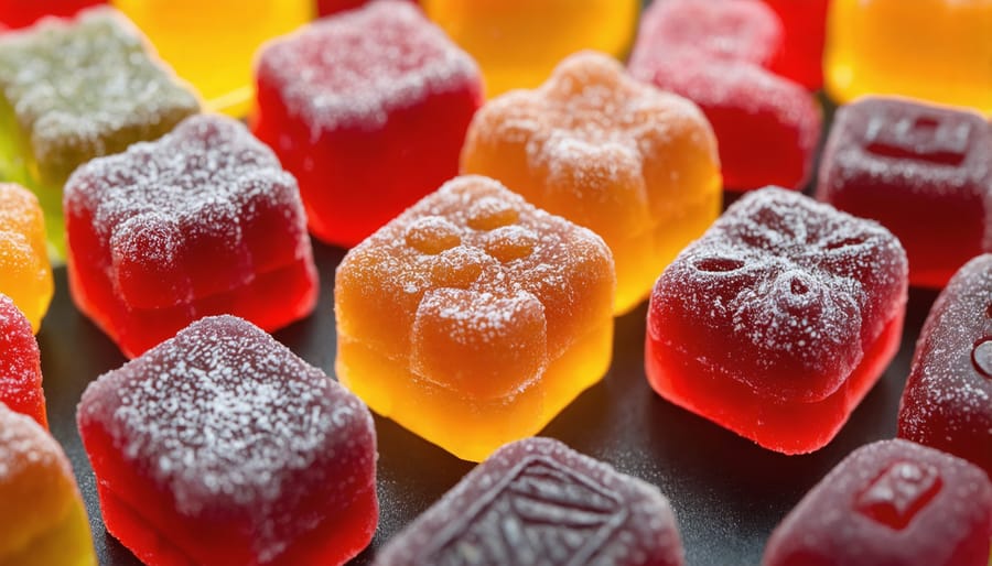 Colorful CBD gummies in different shapes and sizes